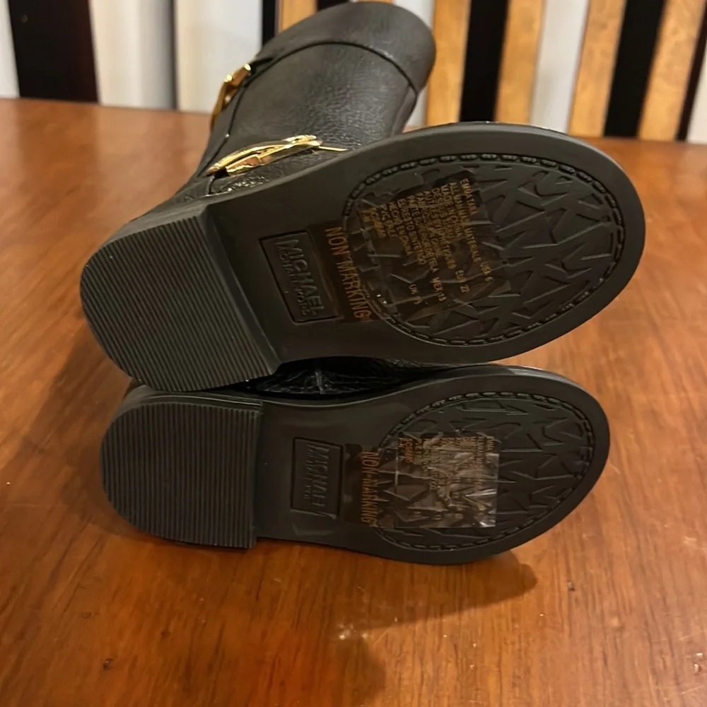 Michael Kors Emma Tara Boots black leather new Toddlers Girls Size 6